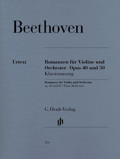 Beethoven - 2 Romances Op. 40 & Op. 50 for Violin and Piano, Urtext Edition by Shin Augustinus Kojima, G. Henle Verlag, 23 Pages