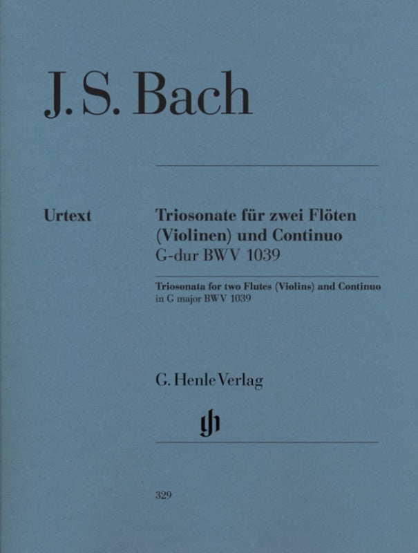 Trio Sonata Bwv 1039 2Flute/Piano Or 2Violin/Piano (Set Of Parts) Book