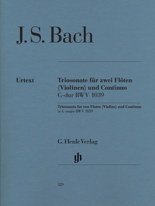 Trio Sonata Bwv 1039 2Flute/Piano Or 2Violin/Piano (Set Of Parts) Book