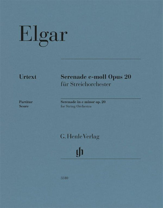 Elgar Serenade in E Minor Op. 20 String Orchestra Full Score by G. Henle Verlag