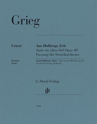 Grieg - From Holberg's Time Op. 40 for String Orchestra Full Score, 28 Pages