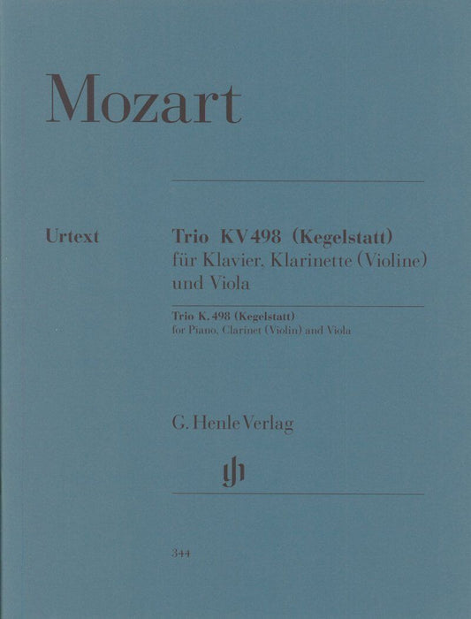 Mozart Trio E Flat Major K 498 Kegelstatt for Clarinet, Piano, Viola - 28 Pages