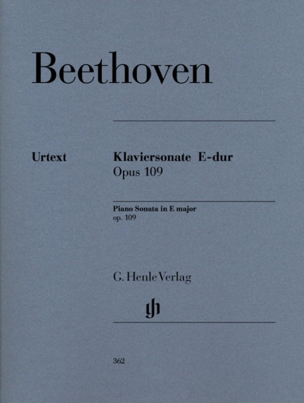 Beethoven - Sonata No 30 E Major Op 109 Piano (Softcover Book)