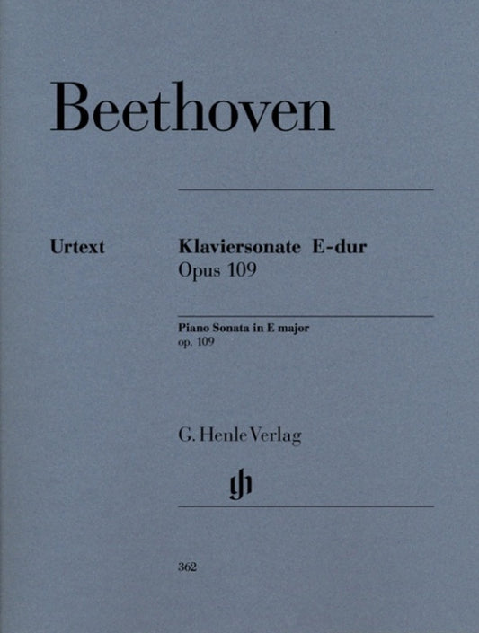 Beethoven - Sonata No 30 E Major Op 109 Piano (Softcover Book)