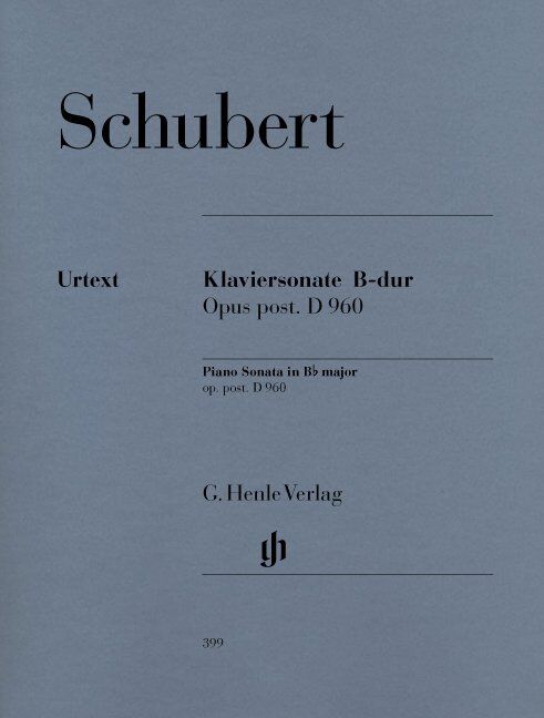 Schubert Piano Sonata in B Flat Major D 960 Urtext Edition
