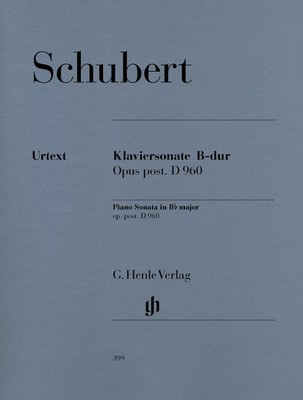 Schubert Piano Sonata in B Flat Major D 960 Urtext Edition