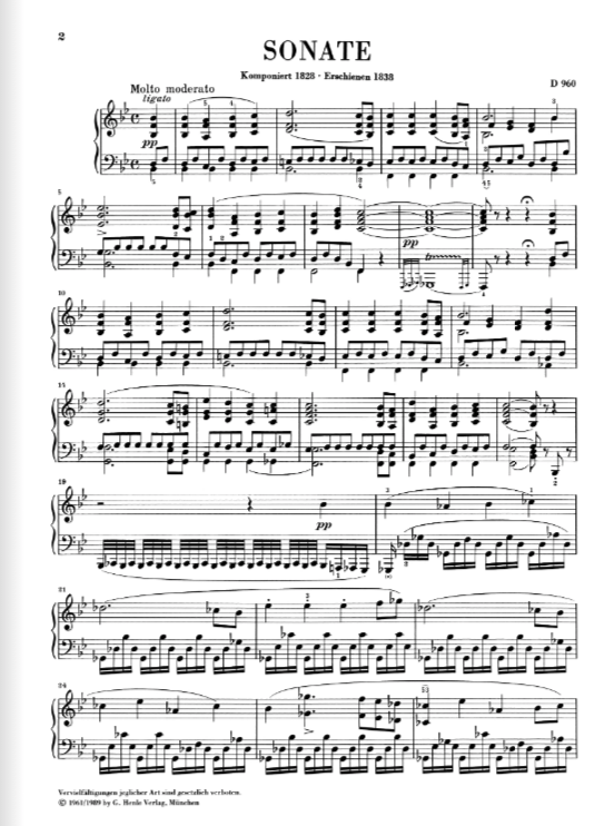 Schubert Piano Sonata in B Flat Major D 960 Urtext Edition — view 2