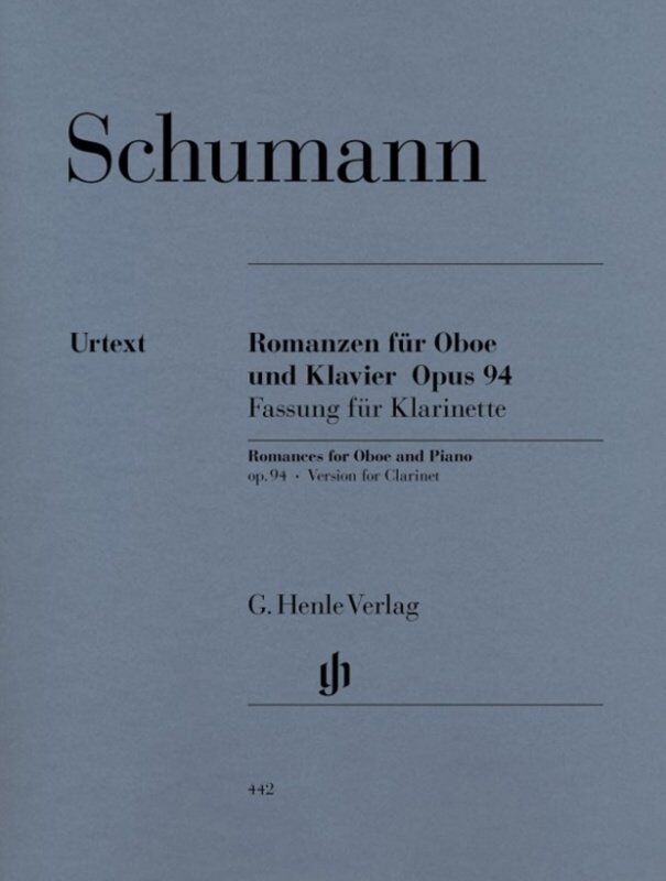 Schumann - 3 Romances Op. 94 for Clarinet and Piano, G. Henle Verlag Edition, 32 Pages