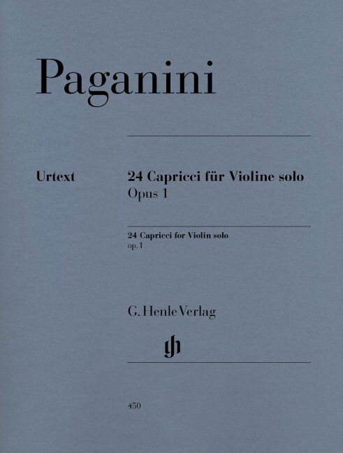 Paganini - 24 Caprices Op. 1 for Violin Solo, G. Henle Verlag Edition