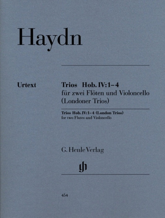 Haydn - London Trios Hob 4 No 1-4 2 Flutes/Cello (Set Of Parts) Book