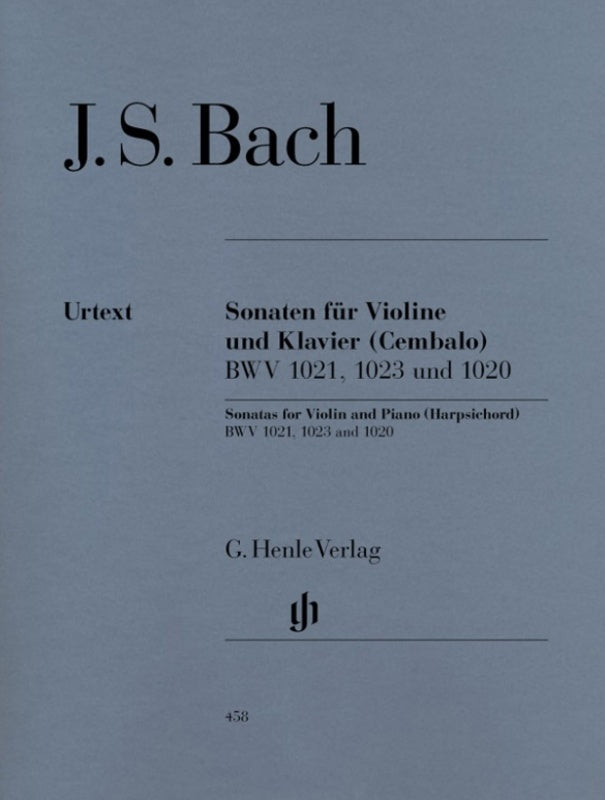 Bach - 3 Sonatas Bwv 1020, 1021, 1023 Violin/Piano Book