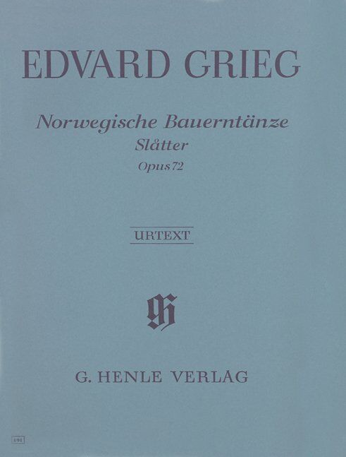 Norwegian Peasant Dances Op 72 by Edvard Grieg for Piano Solo, 78 Pages, Published by G. Henle Verlag
