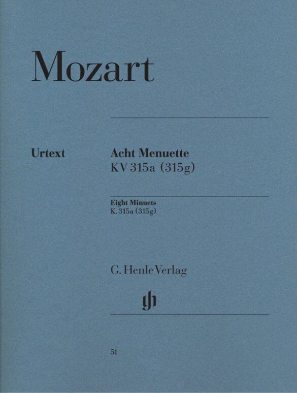 Mozart - Eight Minuets K 315A (K 315G) for Piano Solo, 11 Pages, Published by G. Henle Verlag