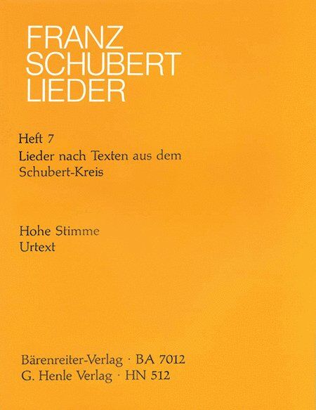 Lieder BK 7 High Lyrics by Schubert Circle for Voice, Publisher: G. Henle Verlag, Pages: 1