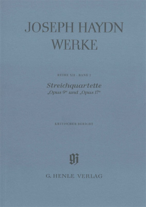 String Quartets Op 9 Op 17 Critical Ed (Set Of Parts) Book