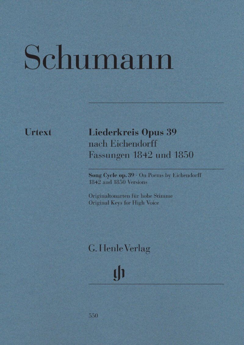 Liederkreis Op. 39 by Robert Schumann - Original & Revised Versions, G. Henle Verlag, 96 Pages, Vocal Voice