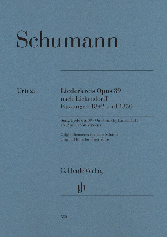 Liederkreis Op. 39 by Robert Schumann - Original & Revised Versions, G. Henle Verlag, 96 Pages, Vocal Voice