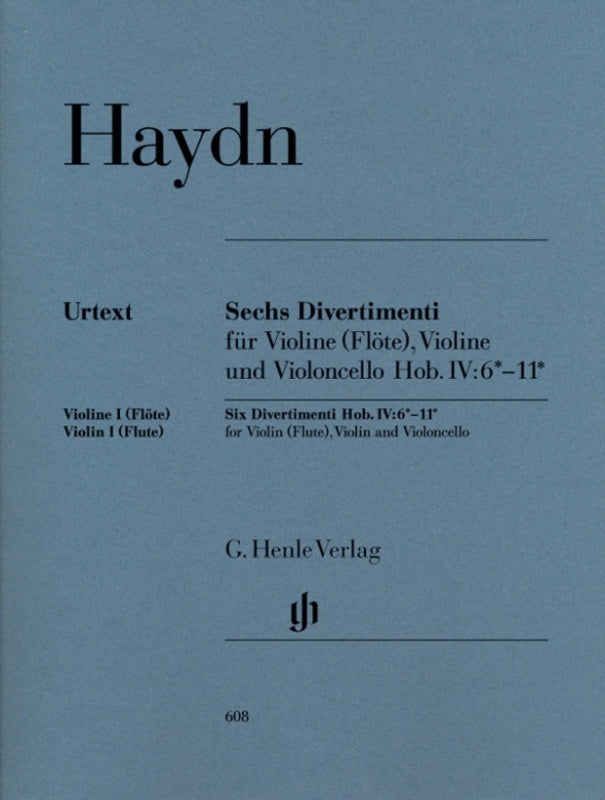 Divertimenti 6 Hob 4 No 6-11 2Violin Vc (Fl Violin Vc) (Set Of Parts) Book