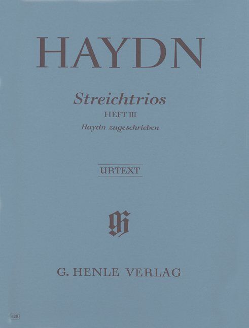Haydn - String Trios Vol 3 Urtext for Violin, Viola, Cello, 64 Pages, G. Henle Verlag