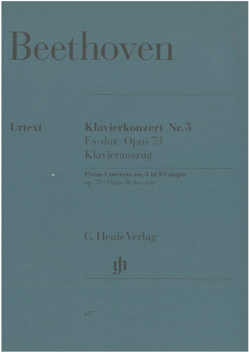 Beethoven - Concerto No. 5 Op. 73 E Flat Emperor for 2 Pianos 4 Hands, G. Henle Verlag, 104 Pages