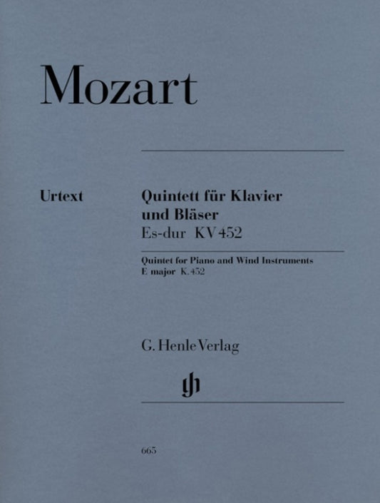 Quintet K452 E Flat Oboe clarinet French Horn Bassoon Piano (Set Of Parts) Book