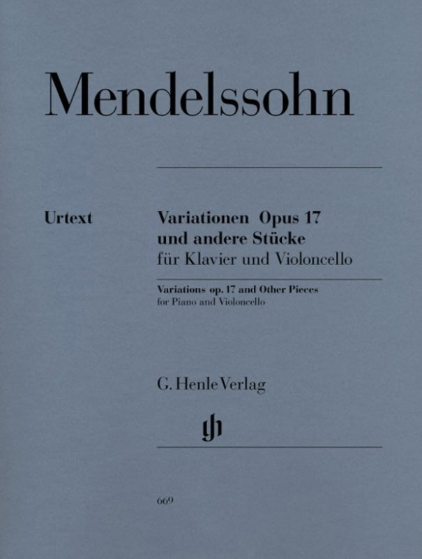 Variations Op 17 And Other Pieces Vc/Piano (Softcover Book)
