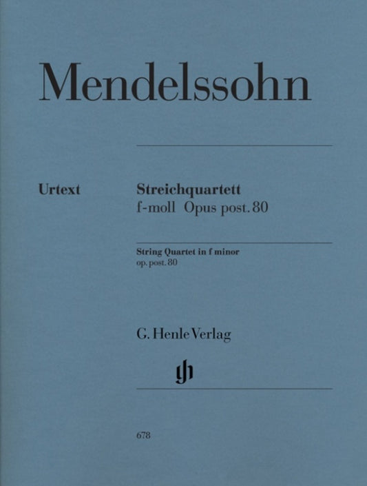 String Quartet F Min Op Posth 80 2Violin Viola Vc (Set Of Parts) Book