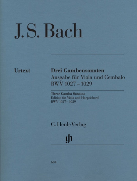 Bach - 3 Gamba Sonatas Viola/Piano (Softcover Book)