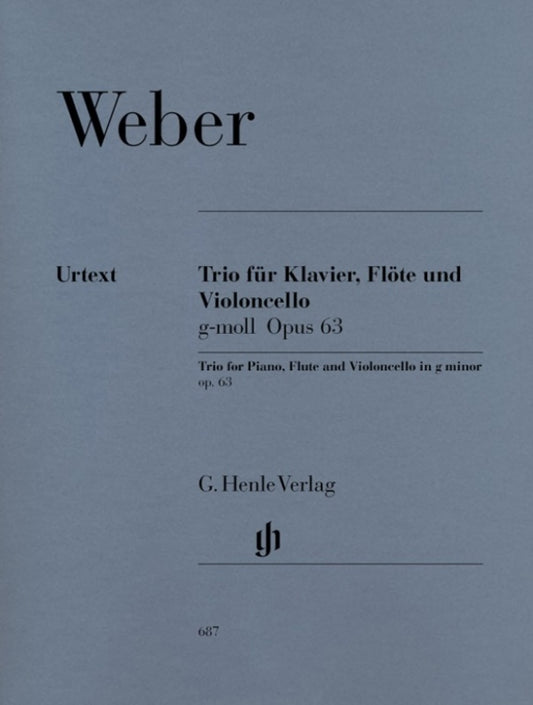 Trio G Min Op 63 Piano Flute Vc (Set Of Parts) Book