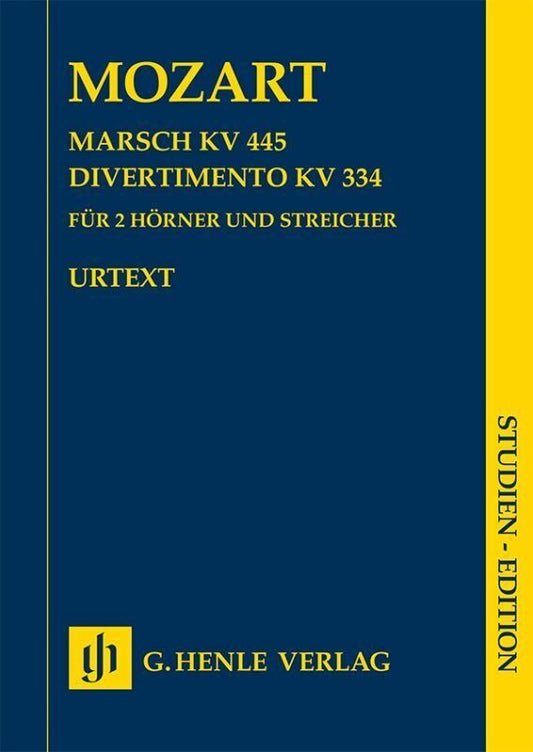 March K 445 / Divertimento K 334 Study Score for Horns and Strings
