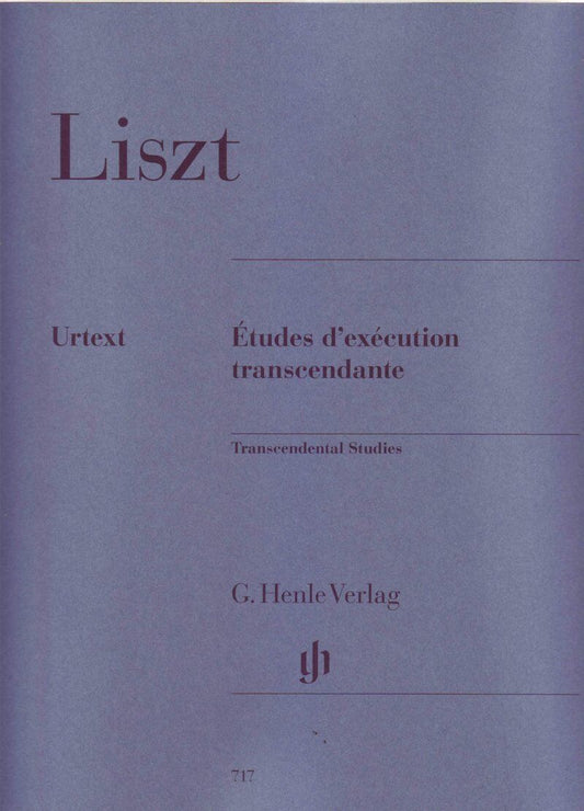 Liszts Transcendental Etudes Urtext for Piano Solo - 132 Pages, Edited by Ernst-Gnter Heinemann, Fingerings by Franz Liszt