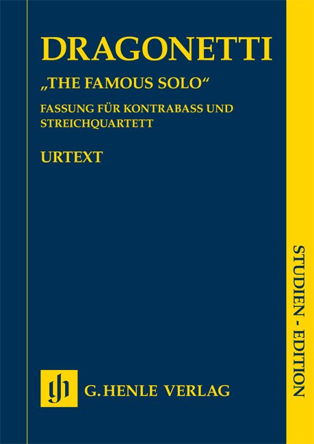 Dragonetti: Famous Solo for Double Bass & String Quartet — Study Score (G. Henle Verlag)
