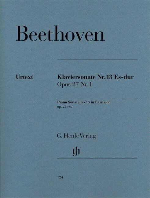 Beethoven Piano Sonata No. 13 E-flat Major Op. 27 No. 1 Urtext Edition