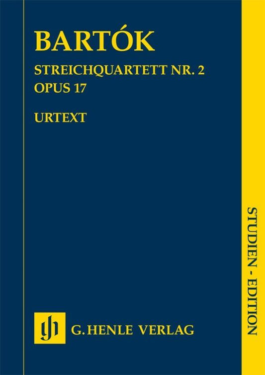 Bartok - String Quartet No. 2 Op. 17 Study Score, Cello & Viola, Urtext Edition, G. Henle Verlag, 54 Pages
