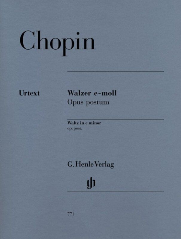 Chopin Waltz E Minor Op. Posth for Piano - Edited by Ewald Zimmermann, 6 Pages, G. Henle Verlag