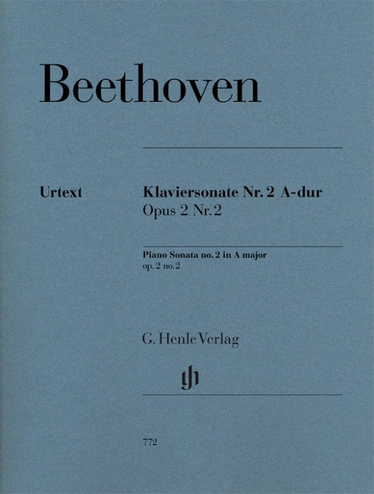 Beethoven - Piano Sonata No. 2 in A Major Op. 2 No. 2 Urtext for Piano Solo by G. Henle Verlag, 35 Pages