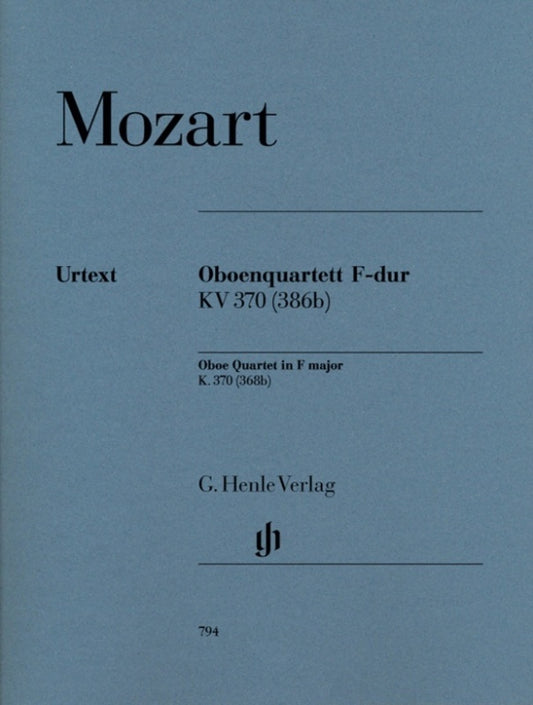Mozart - Oboe Quartet K 370 Oboe/Violin/Viola/Cello Parts (Set Of Parts) Book