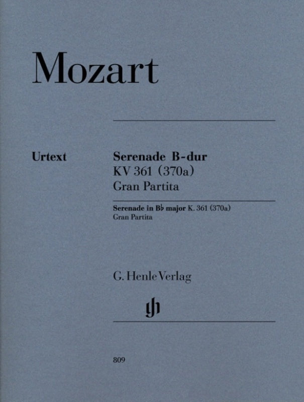 Gran Partita K 361 B Flat 2Ob 2Clarinet 2Bst 4French Horn Double Bass (Music Score/Parts) Book