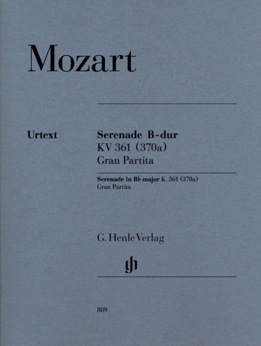 Gran Partita K 361 B Flat 2Ob 2Clarinet 2Bst 4French Horn Double Bass (Music Score/Parts) Book