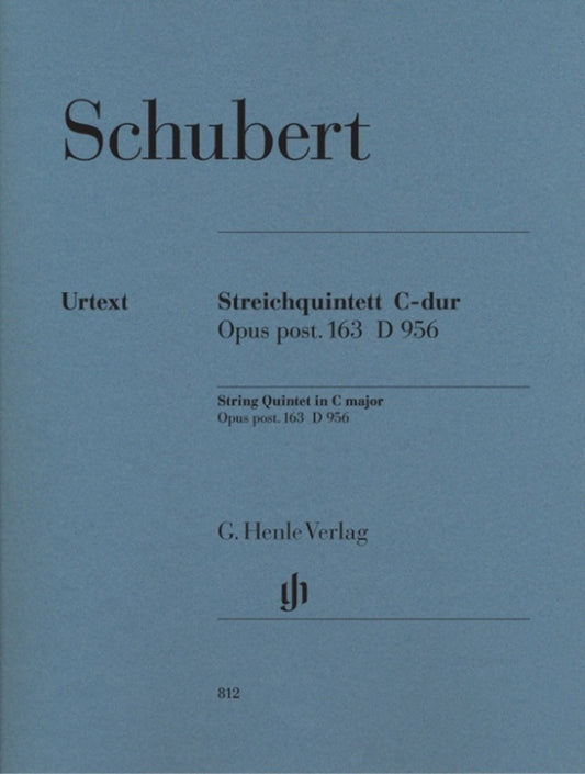 Schubert - String Quintet Op Post 163 D956 C Urtext (Set Of Parts) Book