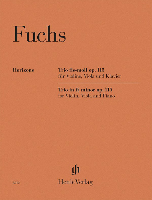 Fuchs - Trio F Sharp Minor Op 115 For Violin Viola And Piano (G. Henle Verlag)