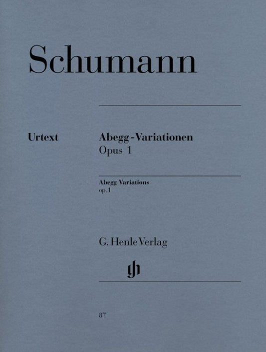 Schubert - Abegg Variations Op. 1 Urtext for Piano Solo, F Major, 22 Pages, G. Henle Verlag