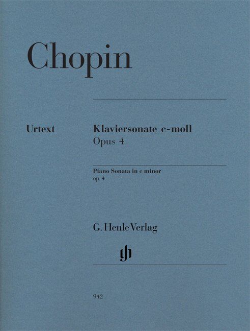 Sonata Op 4 C Minor Urtext by Chopin for Piano Solo - G. Henle Verlag