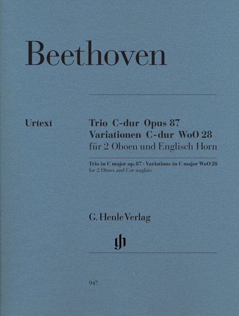Trio C Major Op. 87 and Variations WoO 28 for Oboe Trio by Beethoven