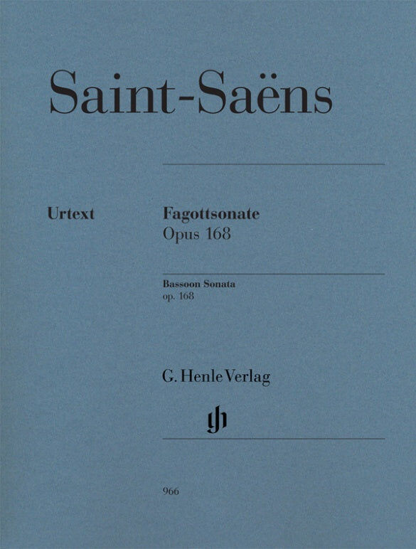 Saint-Saens Bassoon Sonata Op 168 for Bassoon and Piano Accompaniment Henle HN966