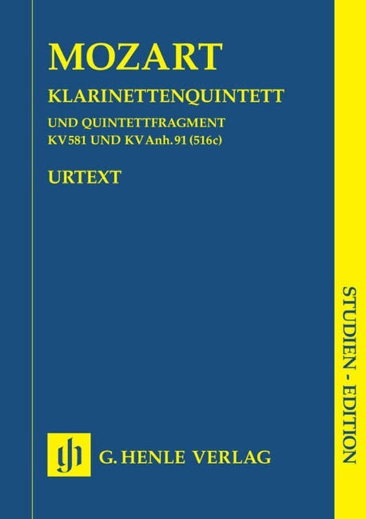 Quintet K581 A Clarinet And Strings Study Score Book