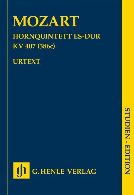 Horn Quintet K 407 E Flat Study Score by Mozart - G. Henle Verlag