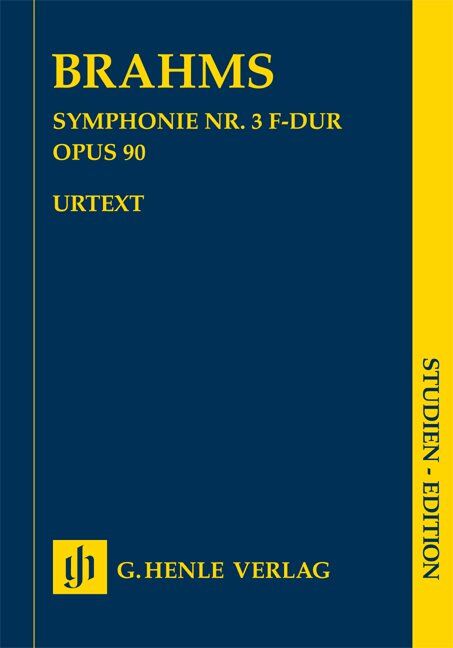 Symphony No. 3 Op. 90 in F Major Study Score by Johannes Brahms, G. Henle Verlag, 160 Pages, Orchestra
