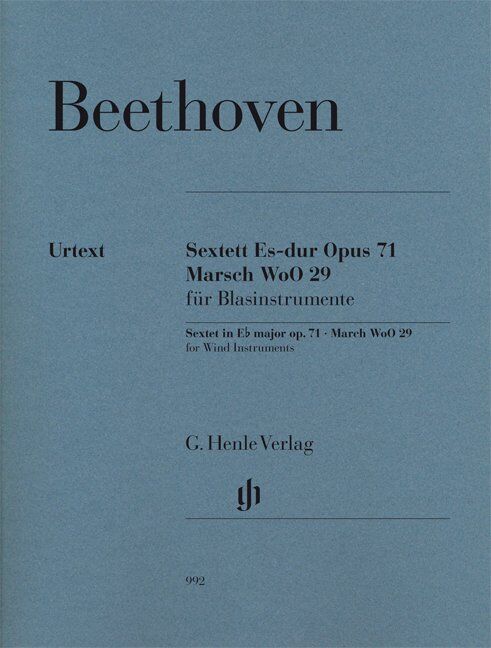 Sextet Op. 71 E Flat and March WoO 29 Parts by Beethoven for Clarinet, Bassoon, Horn