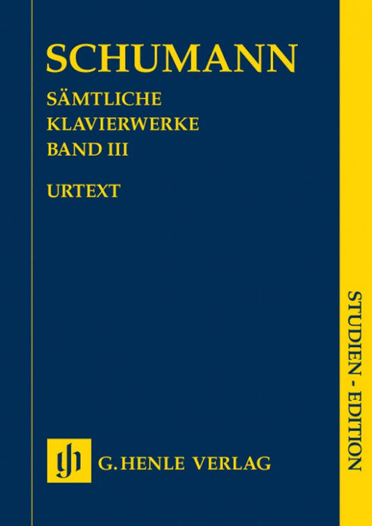 Complete Piano Works Volume 3 Study Score by Robert Schumann - Henle